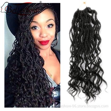 Hot sell  wholesale wavy senegalese twist hair 3X Box Crotchet Braids 24inch curly box braids